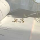 Shell & Rhinestone Flower Earring