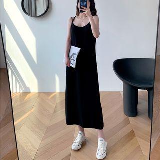 Spaghetti Strap Midi Shift Chiffon Dress
