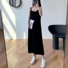 Spaghetti Strap Midi Shift Chiffon Dress