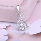 925 Sterling Silver Rhinestone Dog Pendant Necklace Pendant - Dog - Silver - One Size