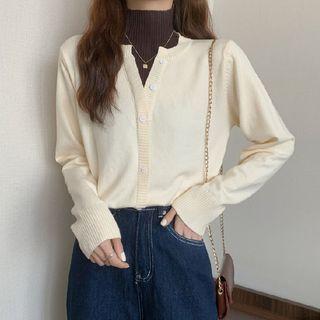 Mock-neck Panel Mock Two-piece Knit Top