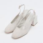 Block-heel Faux-suede Slingback Pumps