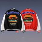 Hamburger Embroidery Baseball Jacket