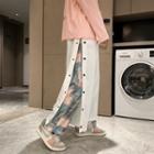 Mock Two-piece Paisley Print Loose Fit Pants