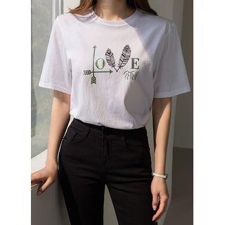 Lam -letter Illustrated T-shirt