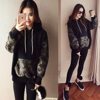 Camo Drawstring Hoodie