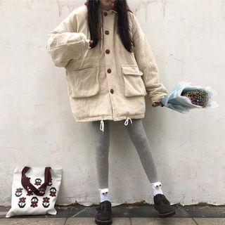Corduroy Button Cargo Jacket