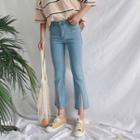 Jeans Wide High-waist Cropped Pants