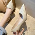 Woven Pointed High-heel Pumps
