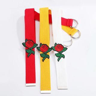 Rose Embroidered Canvas Belt