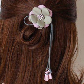 Flower Accent Tasseled Hair Tie