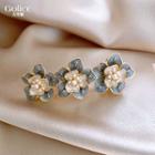 Faux Pearl Alloy Flower Hair Clip 1 Piece - As Shown In Figure - One Size