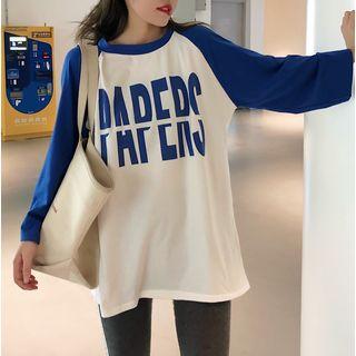 Raglan Long Sleeve Lettering T-shirt