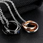 Couple Matching Multi Ring Pendant Necklace
