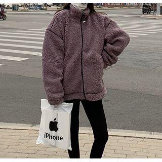 Plain Fleece Jacket As Shown In Figure - One Size