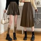 High-waist Pu Maxi Skirt / Mini Skirt
