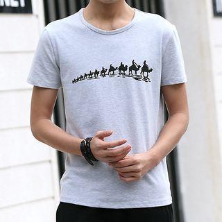 Camel Print Short-sleeve T-shirt