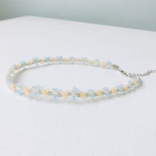 Chiffon Woven Choker Blue Yellow - One Size
