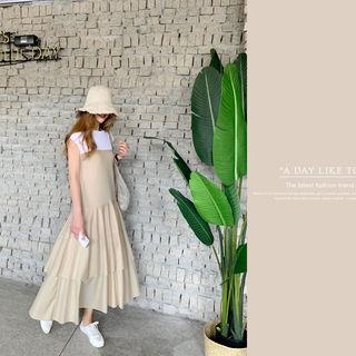 Two-tone Tiered Maxi Dress