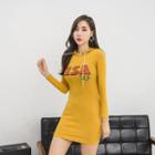 Usa Slim-fit Mini Hoodie Dress