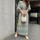 Flower Pattern Long Boho Dress