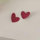 Heart Earring 1 Pair - Stud Earrings - Red - One Size