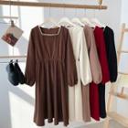 Long-sleeve Round Neck Lace Dress