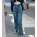 Mock Two-piece Loose Fit Jeans