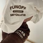 Lettering Polo Neck Long Sleeve Sweatshirt