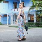 Set: Backless Tank Top + Cropped Wide Leg Pants