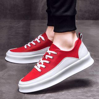 Platform Lace-up Panel Sneakers