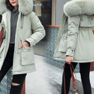 Fluffy Hoode Fleece-lined Zip Jacket