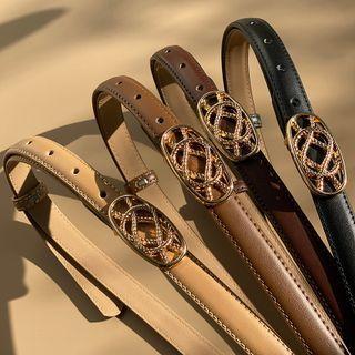 Rope Buckled Faux Leather Belt