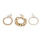 Set Of 3: Chain Bracelet 0490 - Set Of 3 - Gold - One Size