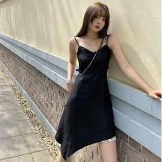 Mock Two-piece Spaghetti Strap Shift Dress