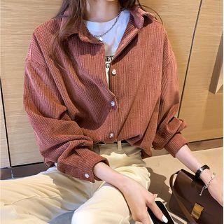 Fleece-lined Long-sleeve Corduroy Shirt
