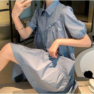 Short-sleeve Ruffle Shirtdress