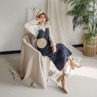 Cross-back Cable-knit Long Dress