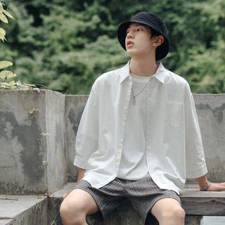 3/4-sleeved Plain Shirt