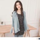 3/4 Sleeve Floral Panel Mock Two Piece Top