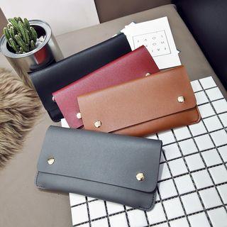 Faux Leather Studded Long Wallet