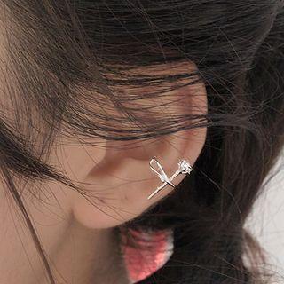 Rose Sterling Silver Cuff Earring