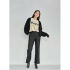 Open-front Furry Cardigan Black - One Size