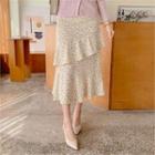 Ruffled Floral Midi Skirt