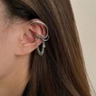 Chained Alloy Cuff Earring 1 Pair - Silver - One Size