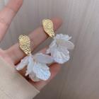 Petal Fringed Earring 1 Pair - Gold & White - One Size