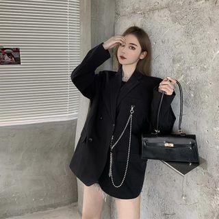 Plain Chain Long-sleeve Blazer