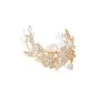 Elegant And Fashion Plated Gold Freshwater Pearl Brooch With Cubic Zirconia Golden - One Size