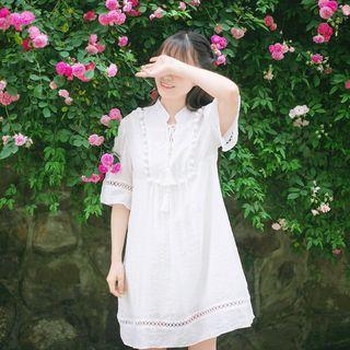 Elbow-sleeve Tasseled Dress