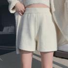 High Waist Knit Shorts Off-white - One Size